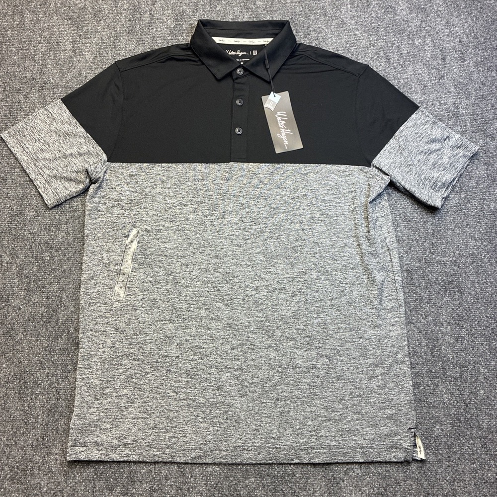 Walter Hagen Golf Shirt Black and Grey Men's Size Medium